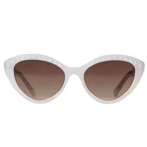Kate Spade JUNI 55mm White Cat-Eye Sunglasses
